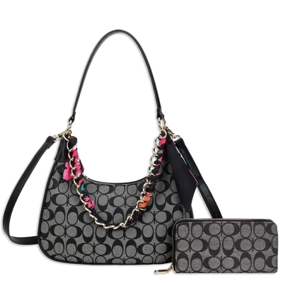 2pc Half Moon Shoulder-Crossbody with Wallet