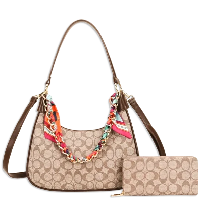 2pc Half Moon Shoulder-Crossbody with Wallet