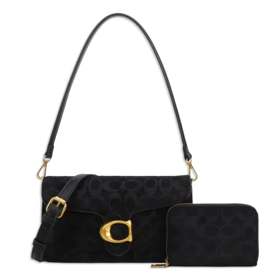Suede Half Moon Shoulder-Crossbody with Wallet