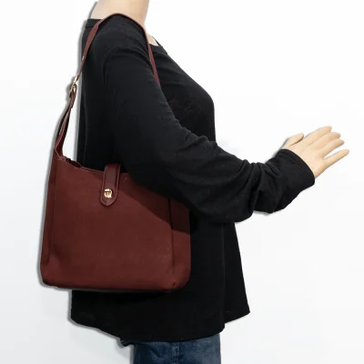 2pc Suede Slouchy Hobo with Pouch