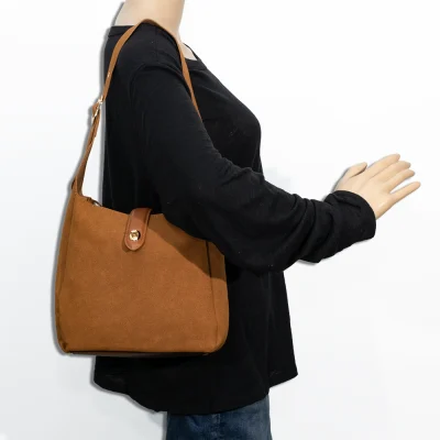 2pc Suede Slouchy Hobo with Pouch