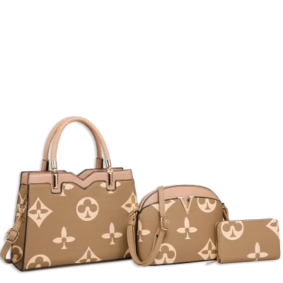 3pc Spade Top Handle Satchel with Wallet & Crossbody