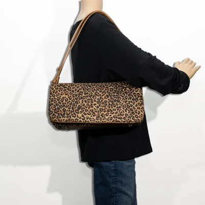 2pc Suede Front Flap Shoulder Bag with Wallet