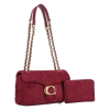 2pc Half Moon Quilted Shoulder-Crossbody with Wallet