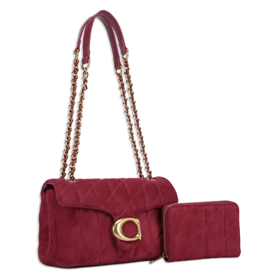 2pc Half Moon Quilted Shoulder-Crossbody with Wallet