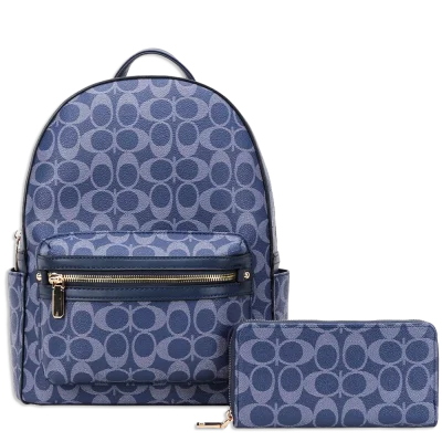 2pc Half Moon Backpack with Wallet