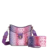 2pc 2 Tone Croc Crossbody with Pouch