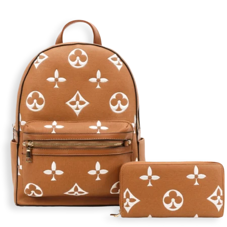 2pc Spade Backpack with Wallet