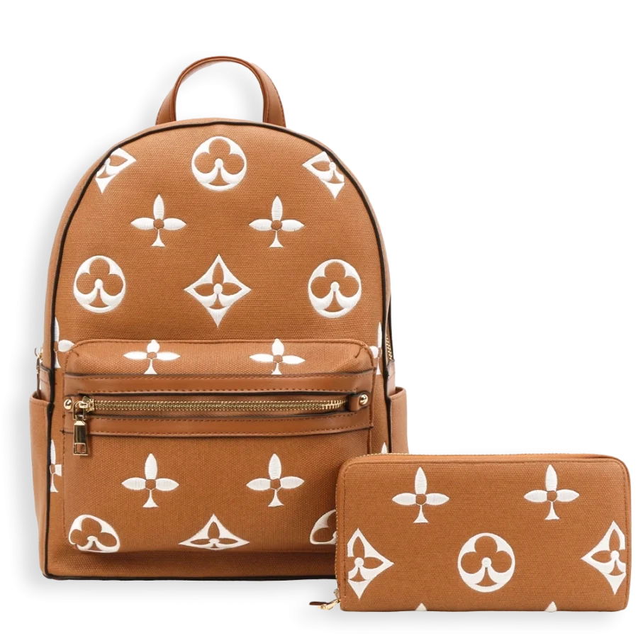2pc Spade Backpack with Wallet