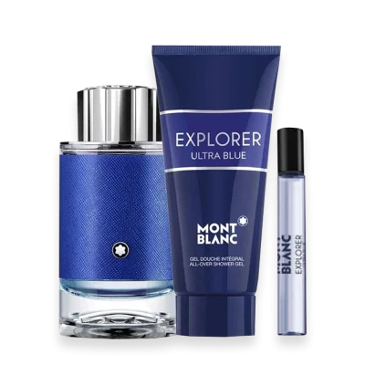 Explorer Ultra Blue by Mont Blanc 3.3 oz Gift Set
