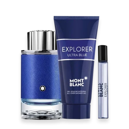 Explorer Ultra Blue by Mont Blanc 3.3 oz Gift Set