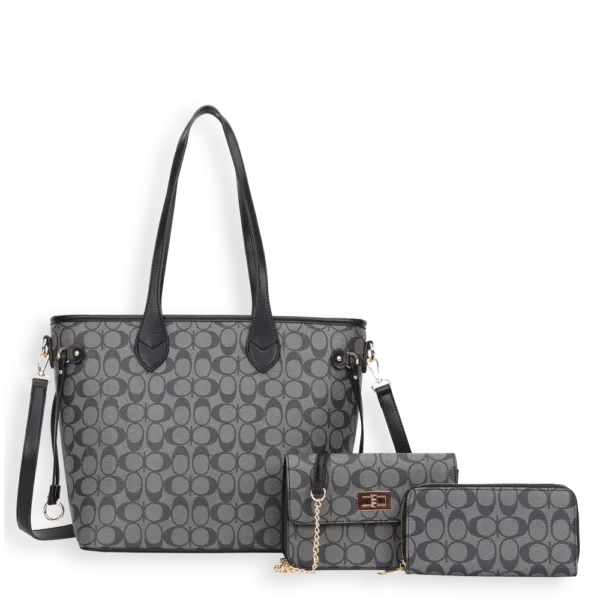 3pc Half Moon Tote with Wallet & Crossbody