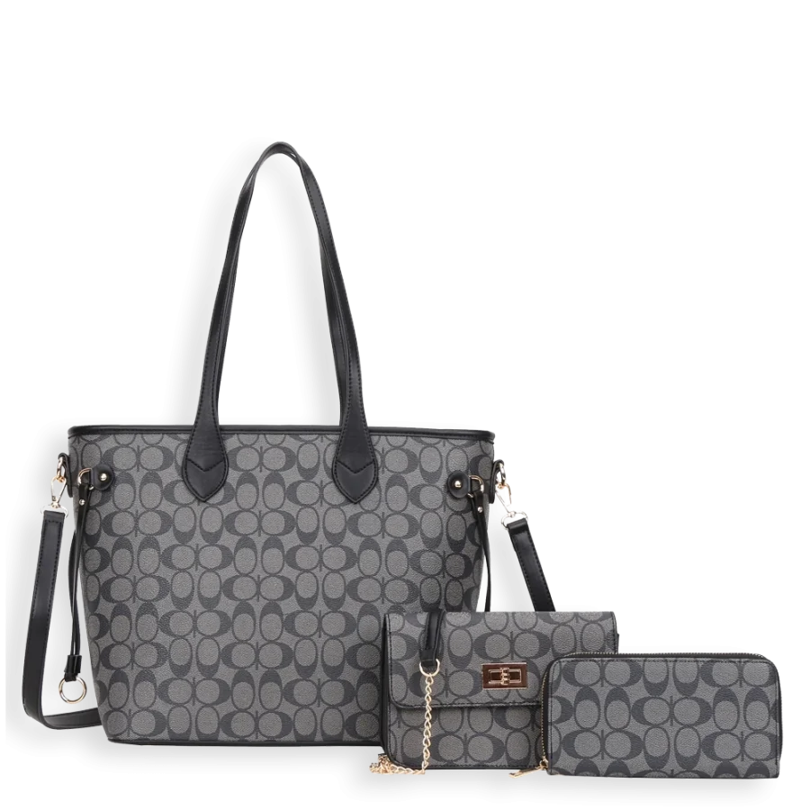 3pc Half Moon Tote with Wallet & Crossbody
