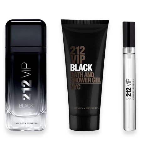 212 Vip Black by Carolina Herrera 3.4 oz. Gift Set