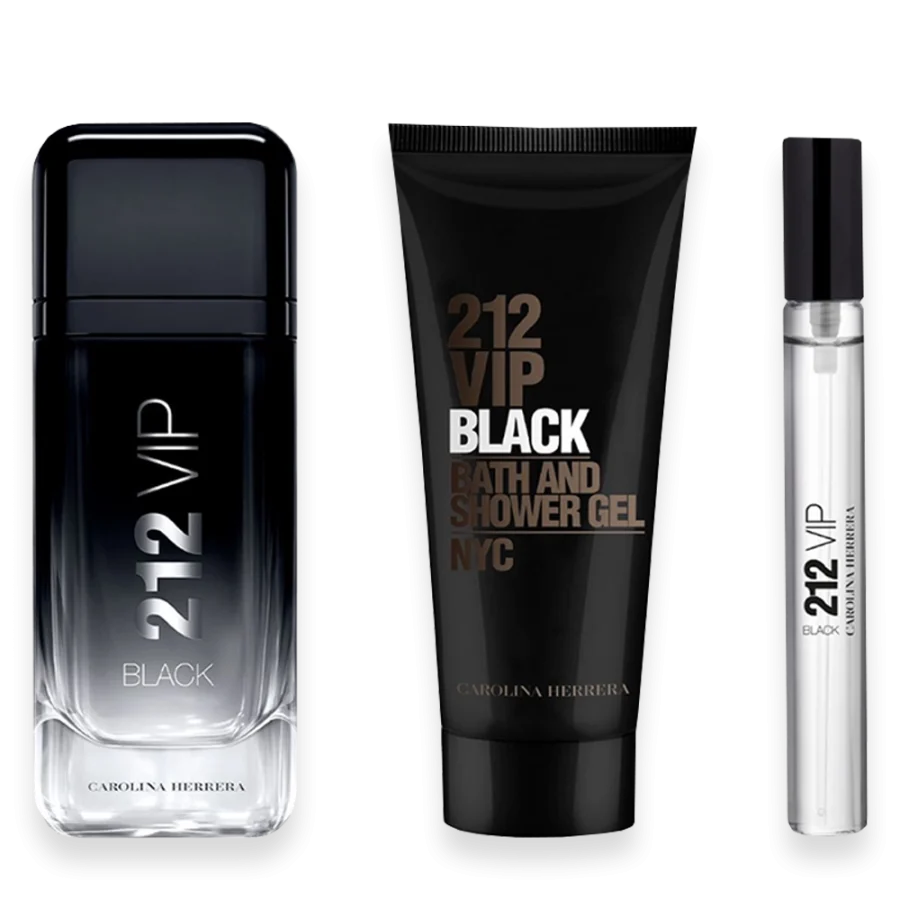 212 Vip Black by Carolina Herrera 3.4 oz. Gift Set