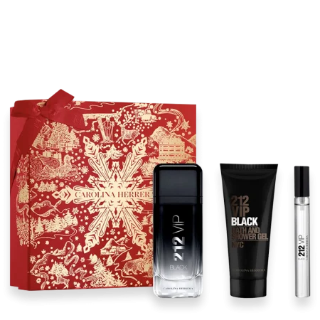 212 Vip Black by Carolina Herrera 3.4 oz. Gift Set