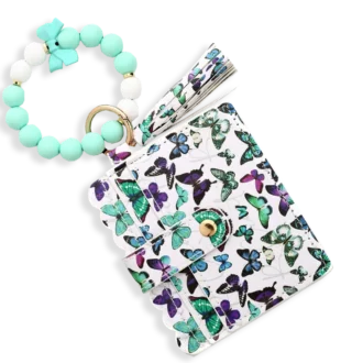 Card Holder with Beaded Wristlet