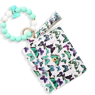 Card Holder with Beaded Wristlet