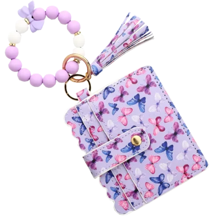 Card Holder with Beaded Wristlet