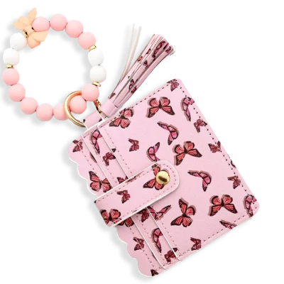 Card Holder with Beaded Wristlet