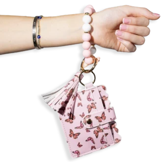 Card Holder with Beaded Wristlet