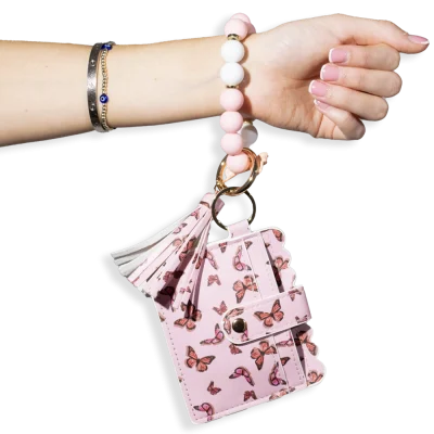 Card Holder with Beaded Wristlet