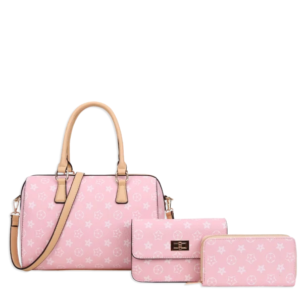 3pc Floral Doctor Bag with Wallet & Crossbody