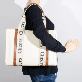 2pc Cheers Stripe Tote with Wallet