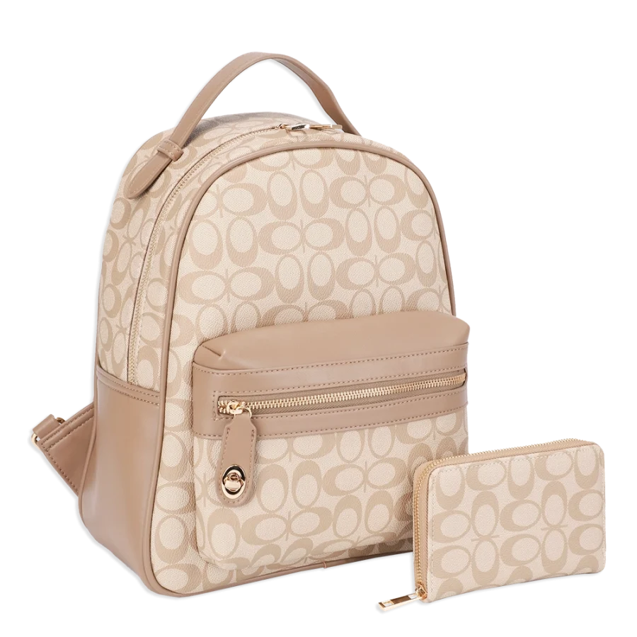 2pc Half Moon Backpack with Wallet