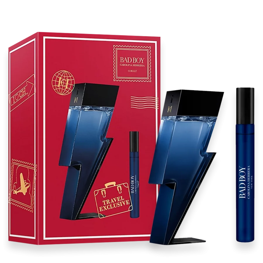 Bad Boy Cobalt by Carolina Herrera 3.4 oz. Travel Set