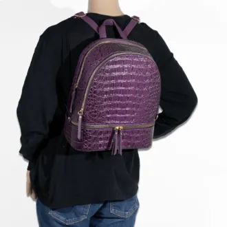3pc Croc Backpack With Wallet & Crossbody