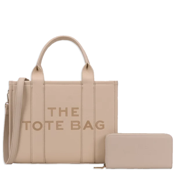 2pc The Large Tote Bag with Wallet *PU Leather*