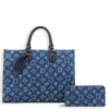 2pc Denim Spade Tote with Wallet