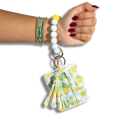Card Holder with Beaded Wristlet