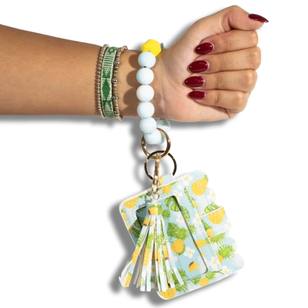 Card Holder with Beaded Wristlet