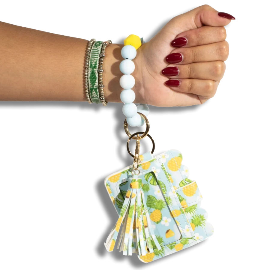 Card Holder with Beaded Wristlet