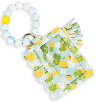 Card Holder with Beaded Wristlet