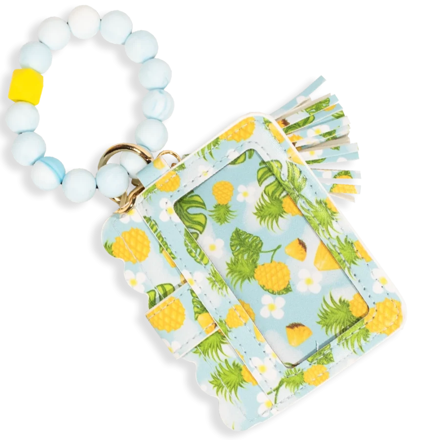 Card Holder with Beaded Wristlet