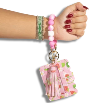 Card Holder with Beaded Wristlet