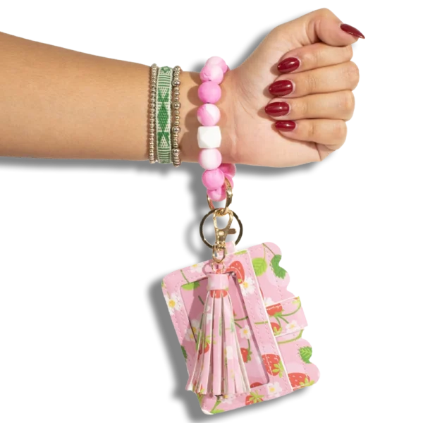 Card Holder with Beaded Wristlet