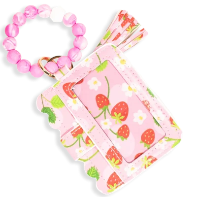 Card Holder with Beaded Wristlet