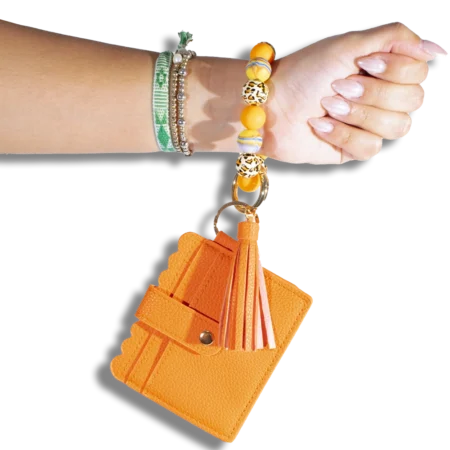 Card Holder with Beaded Wristlet