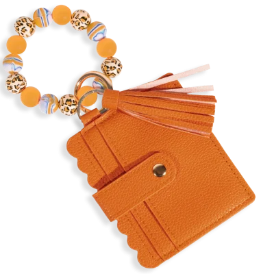 Card Holder with Beaded Wristlet