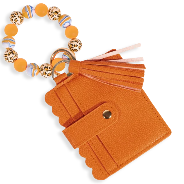 Card Holder with Beaded Wristlet