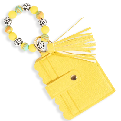 Card Holder with Beaded Wristlet