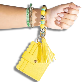 Card Holder with Beaded Wristlet