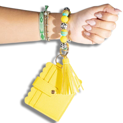 Card Holder with Beaded Wristlet