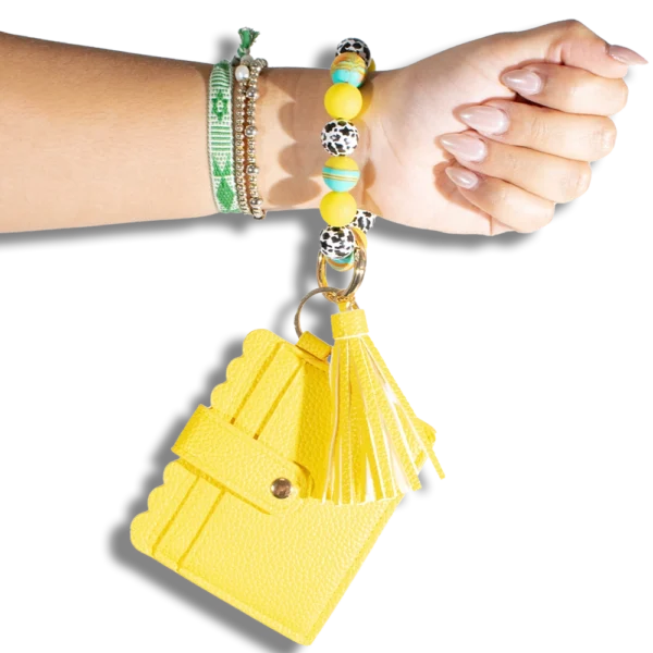 Card Holder with Beaded Wristlet