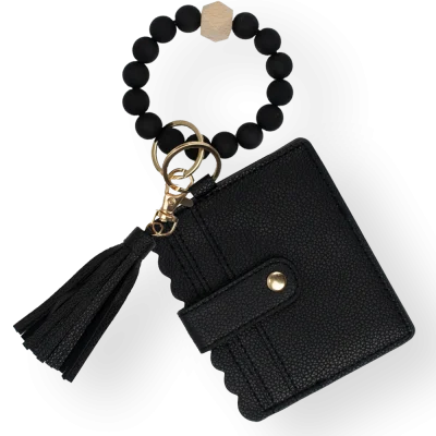 Card Holder with Beaded Wristlet