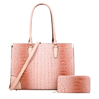2pc Croc Satchel with Wallet